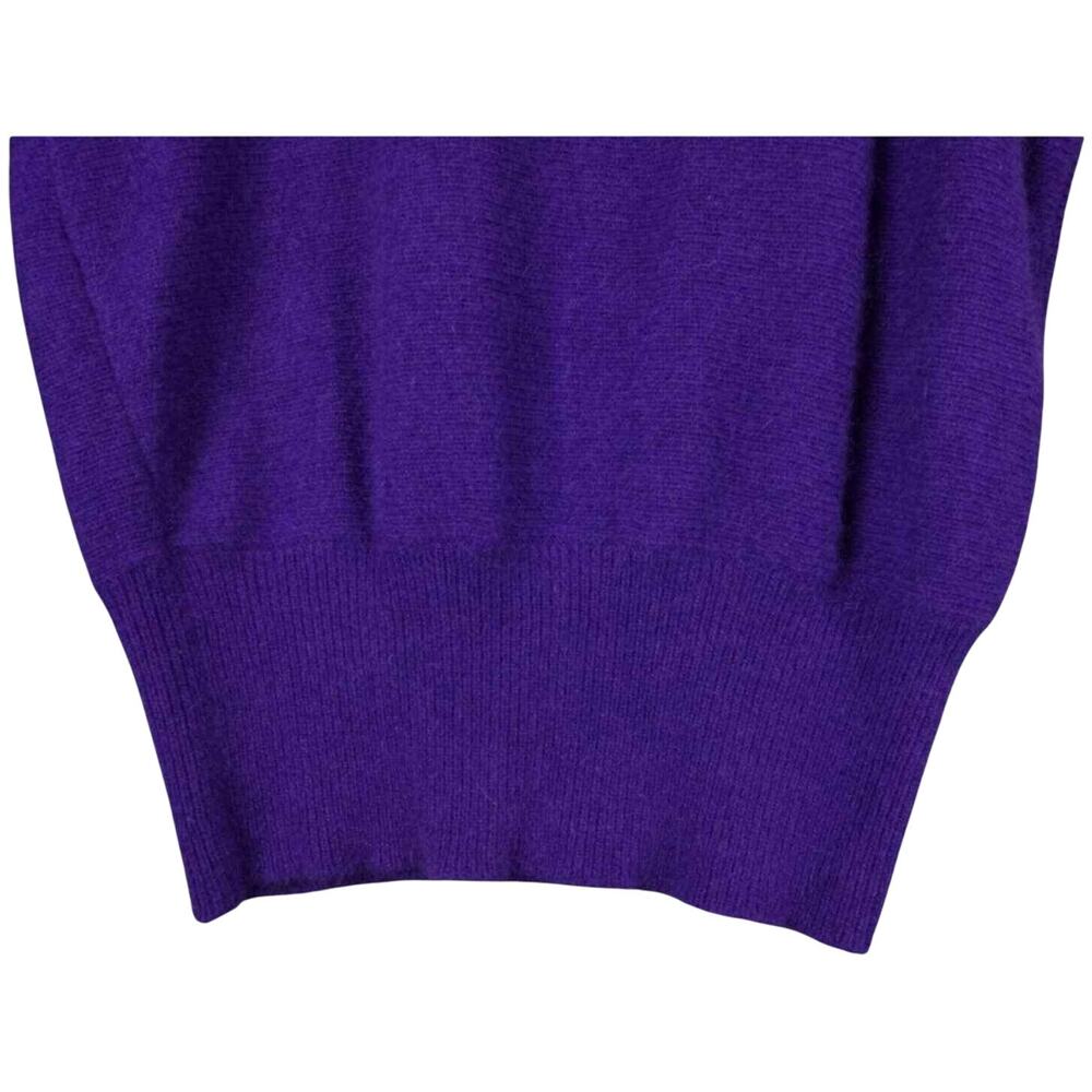 Vintage Cedars Women’s Lambswool Embroidered Sweater Sz L Long Sleeve Purple - Picture 5 of 8